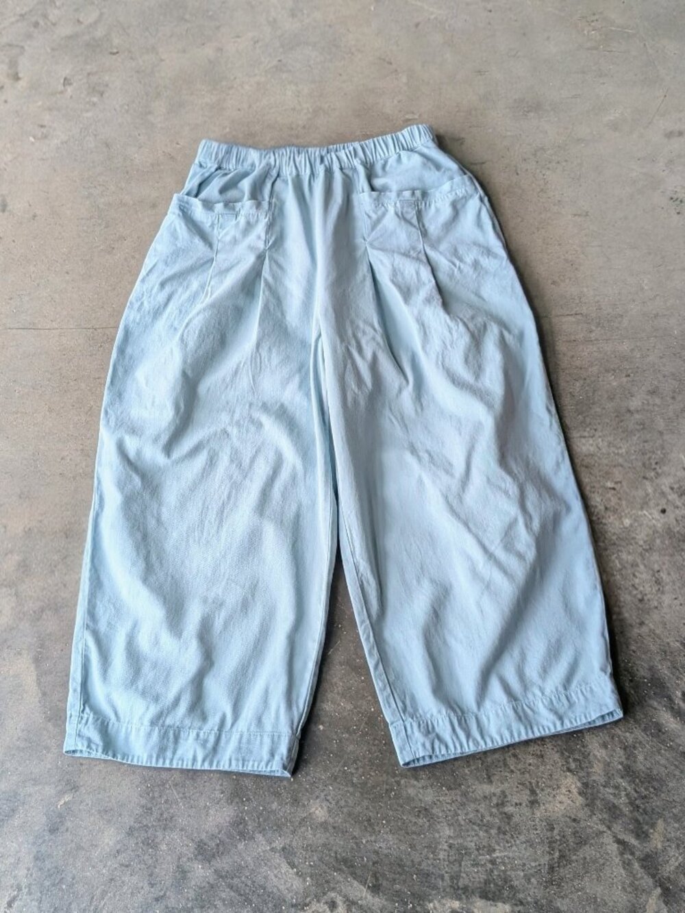 Free People Blue Pleated Front Pull-On Balloon Leg Wide Leg Pants medium